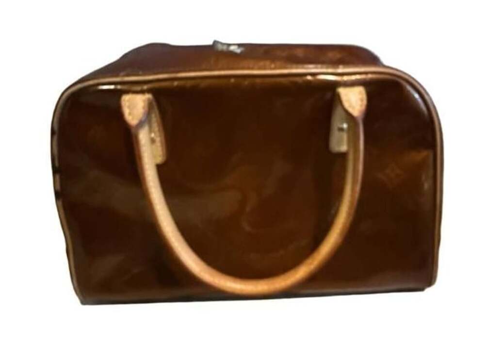 FLAWED- Louis Vuitton Tompkins Square Monogram Vernis Bronze Handbag